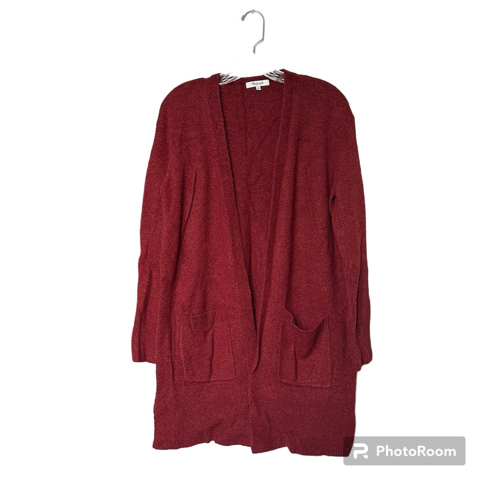 Madewell Alpaca Merino Wool Blend Cardigan Womens S‎ Red Boho Academia Preppy